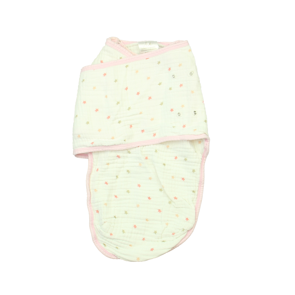Aden + Anais Girls White | Pink Sleepsack size: 0-3 Months